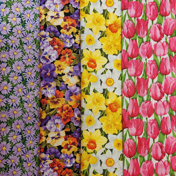 Summer Garden by Makower UK 4 Fat Quarter Pack A