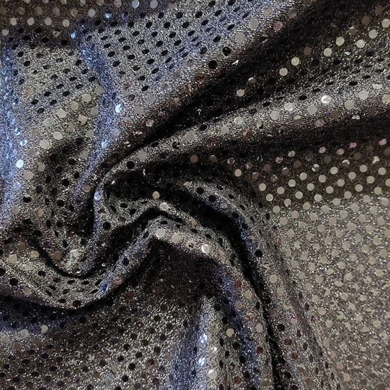Sequin Knit Jersey Fabric Black