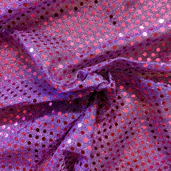 Sequin Knit Jersey Fabric Cerise