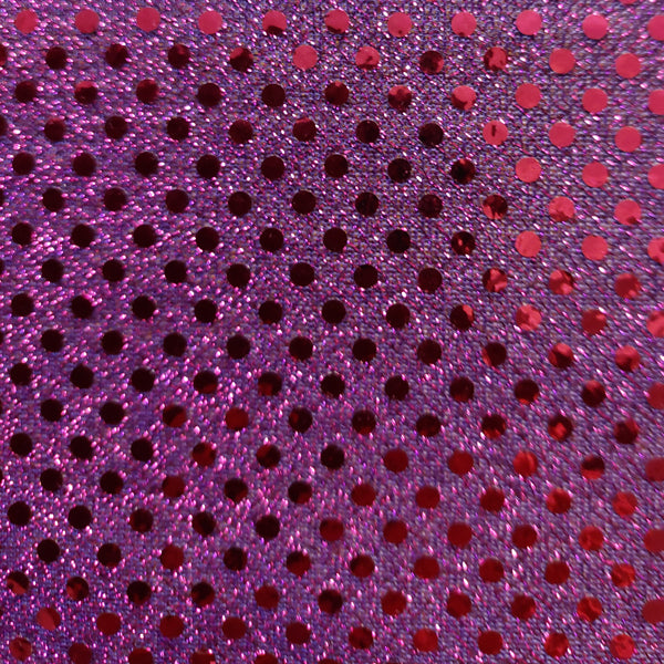 Sequin Knit Jersey Fabric Cerise