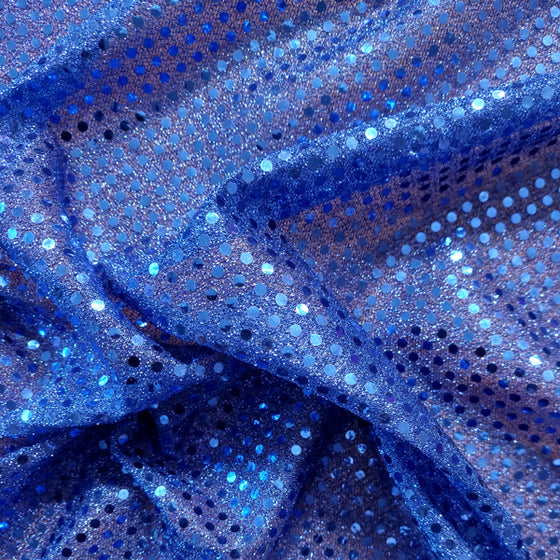 Sequin Knit Jersey Fabric Royal