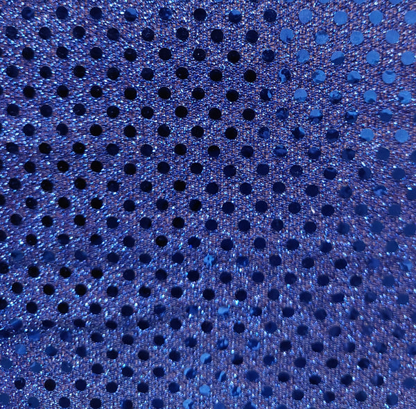 Sequin Knit Jersey Fabric Royal