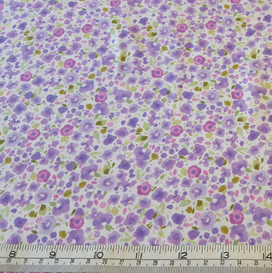 Cotton Lawn Lilac Floral - The Fabric Bee