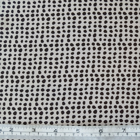Polyester Chiffon Black Spot on Ivory - The Fabric Bee