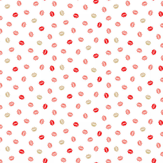 Makower UK Pamper 2312/W Lips on White F6968