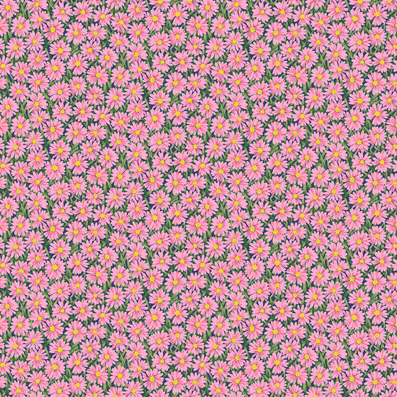 Makower UK Summer Garden 2326/P Daisies Pink F6978