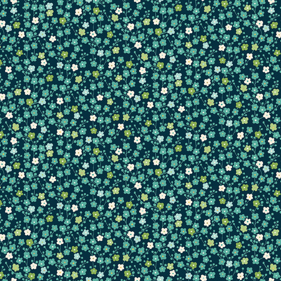 Makower UK Michiko 2335/B Blossom on Blue F6993