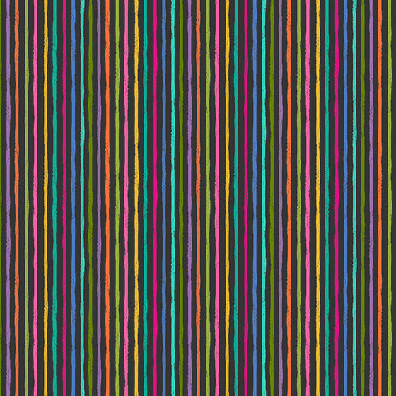 Makower UK Katie's Cats 2347/S Chalky Stripe on Grey F7012