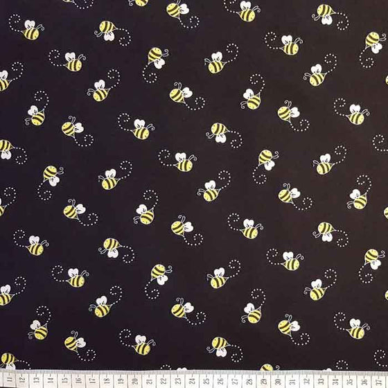 Timeless Treasures Fabric C5496 Bees on Black F6866