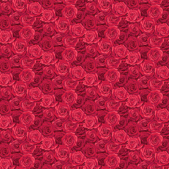 Makower UK Summer Garden 2321/R Packed Rose Red F6974