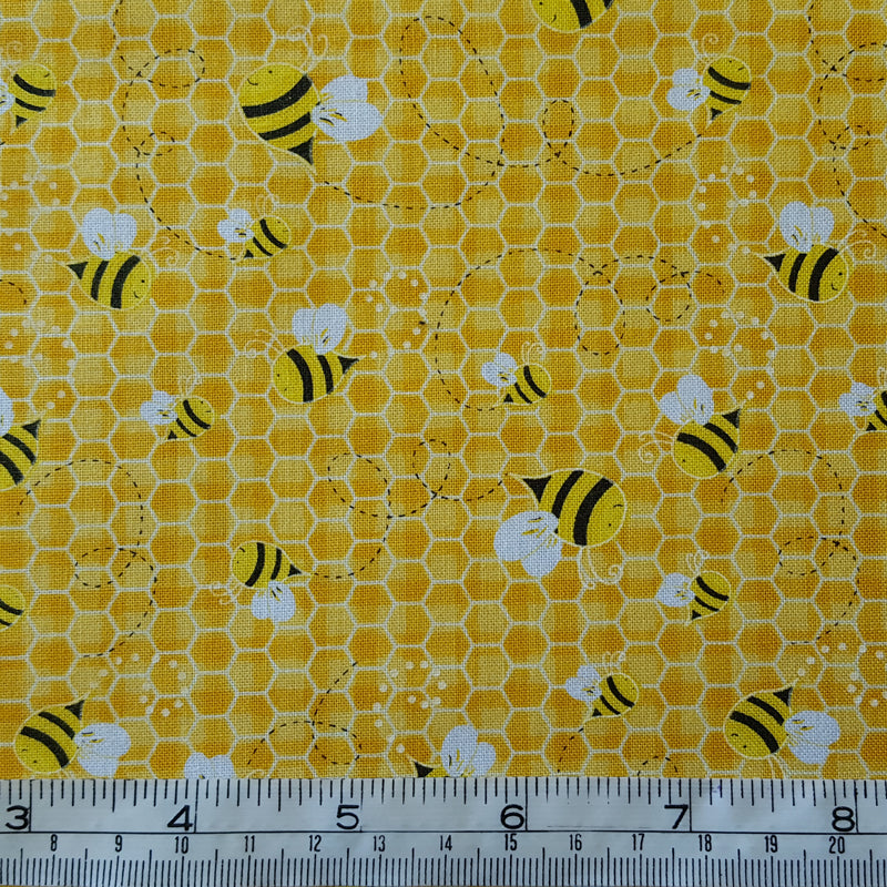Timeless Treasures Fabric C6106 Honey Bees on Yellow F7045