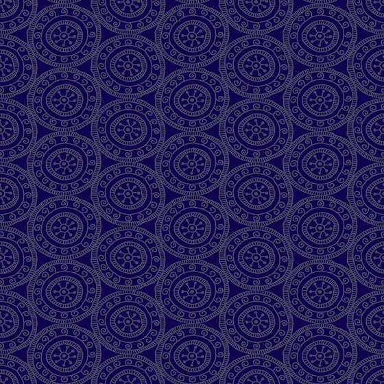 Henna from Makower UK 2395/L Medallion Lilac F7157