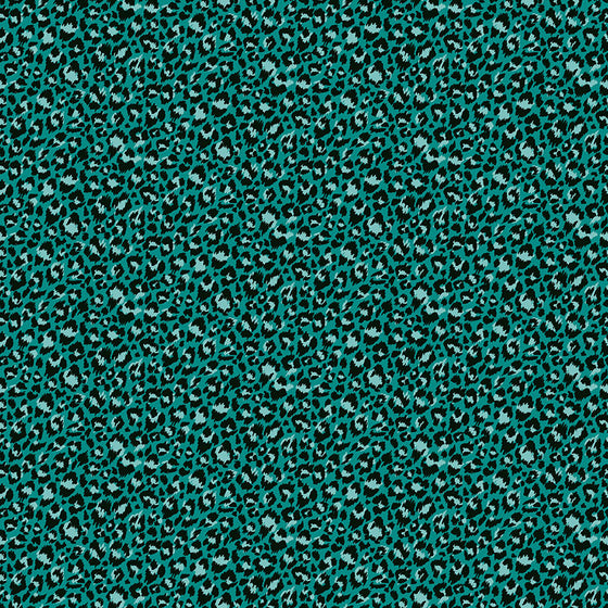 Jewel Tones by  Makower UK 2403/T Leopard Skin Teal F7172