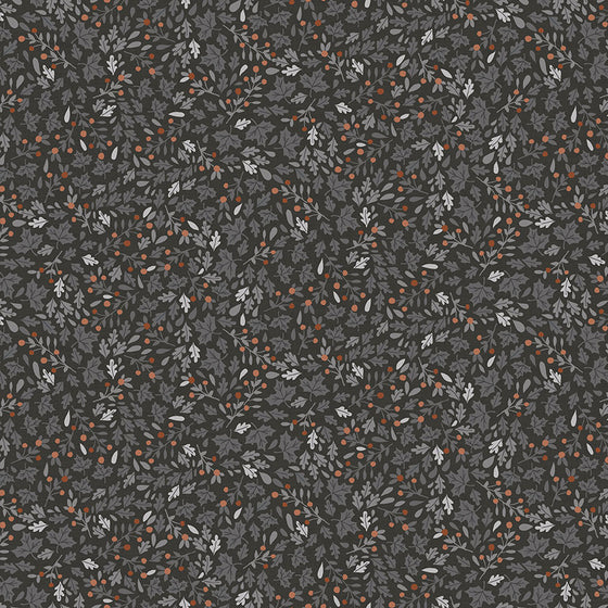 Hedgerow by Makower UK 2417/S Leaves Grey F7177