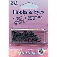 Hooks and Eyes Black Size 1 H400.1 - The Fabric Bee