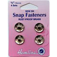 Snap Fasteners Sew On Nickle Size 15mm H420.15 - The Fabric Bee