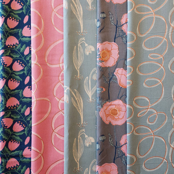 Unruly Nature designed Jen Hewett of Ruby Star Society  5 Fat Quarter Pack