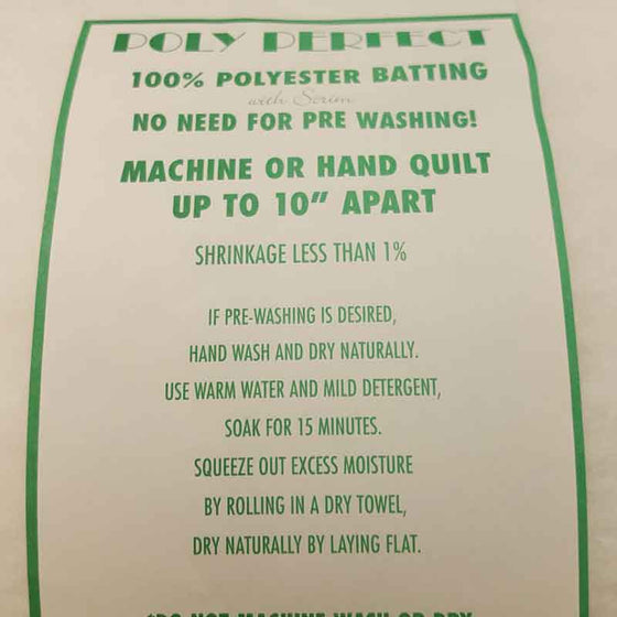 Poly Perfect Wadding 90"/230cm Wide - The Fabric Bee