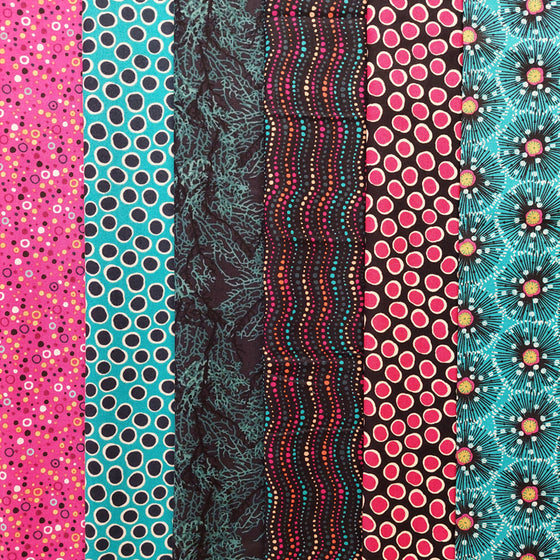 Reef by Makower UK 6 Fat Quarter Pack B