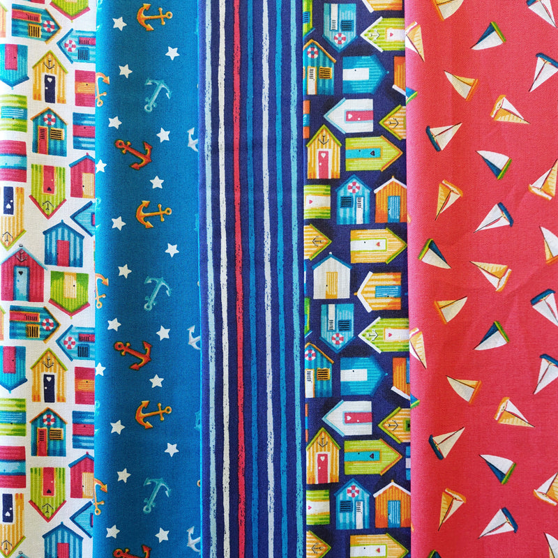 Beside the Sea by Makower UK 5 Fat Quarter Pack A