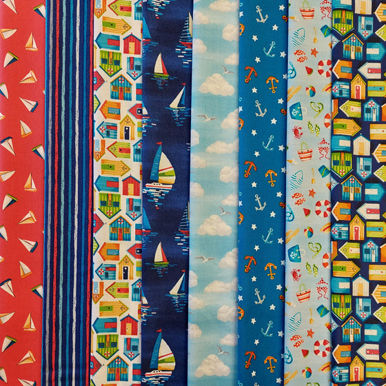 Beside the Sea by Makower UK 8 Fat Quarter Pack