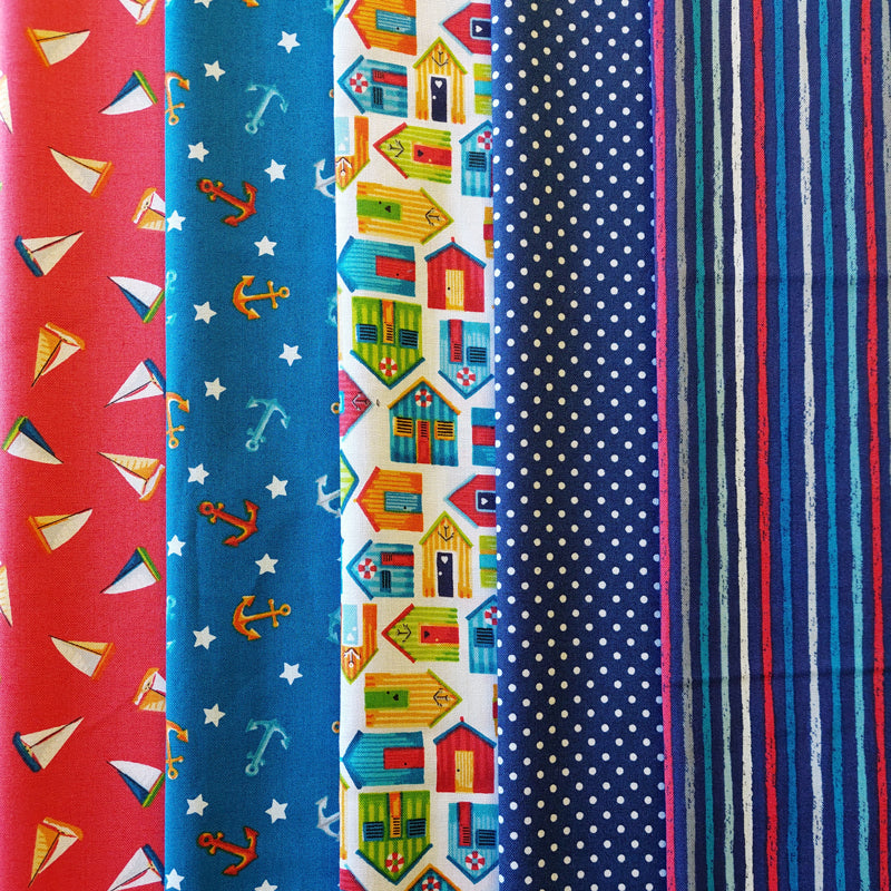 Beside the Sea by Makower UK 5 Fat Quarter Pack B