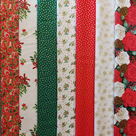 Makower UK Classic Foliage 7 Fat Quarter Pack