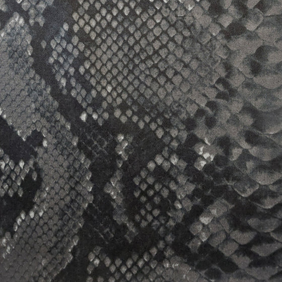 Medium Weight Cotton Fabric with Stretch  Black Snakeskin Print