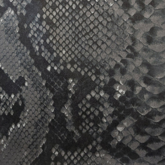 Medium Weight Cotton Fabric with Stretch  Black Snakeskin Print