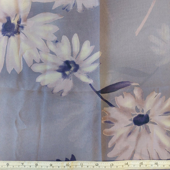 Polyester Chiffon Floral on Dusky Mauve LAST REMNANT 200cm x 110cm