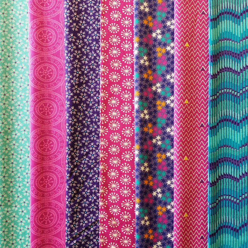 Henna by Beth Studley for Makower Fabrics 7 Fat Quarter Pack A. LAST PACK
