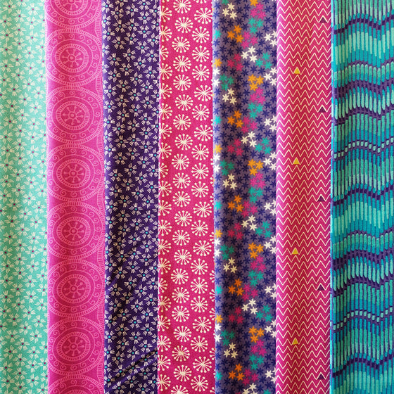 Henna by Beth Studley for Makower Fabrics 7 Fat Quarter Pack A. LAST PACK
