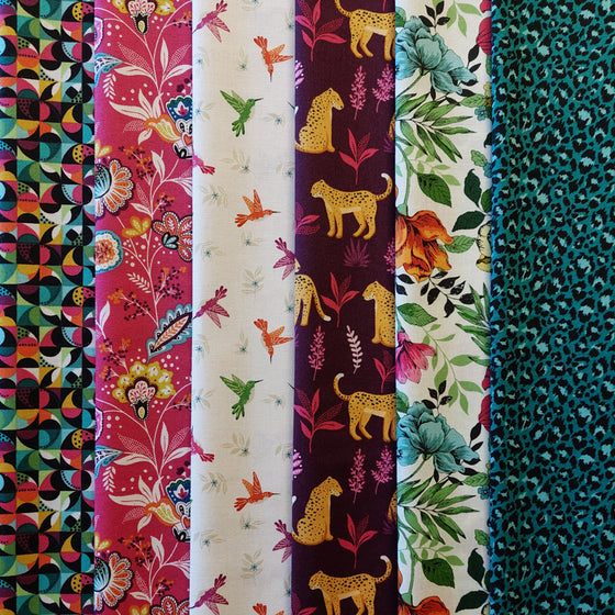 Jewel Tones by Makower UK 6 Fat Quarter Pack B