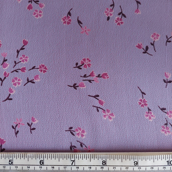 Lilac Floral Polyester Georgette LAST REMNANT 235cm x 150cm