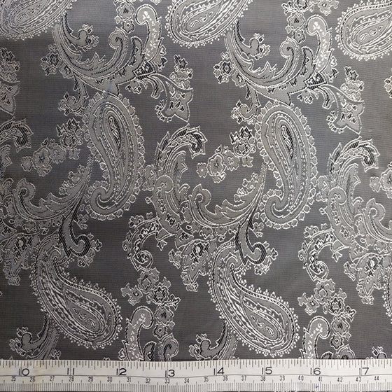 Anti-Static Polyester Dress Lining Paisley Grey