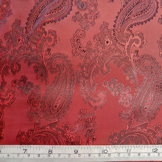 Anti-Static Polyester Dress Lining Paisley Red
