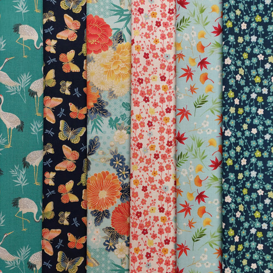 Makower UK Michiko 6 Fat Quarter Pack D LAST PACK