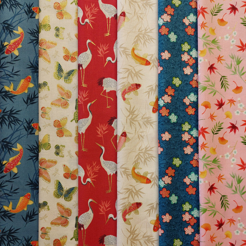 Makower UK Michiko 6 Fat Quarter Pack C LAST PACK