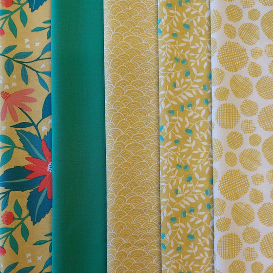 Midnight Garden by One Canoe Two 5 Fat Quarter Pack
