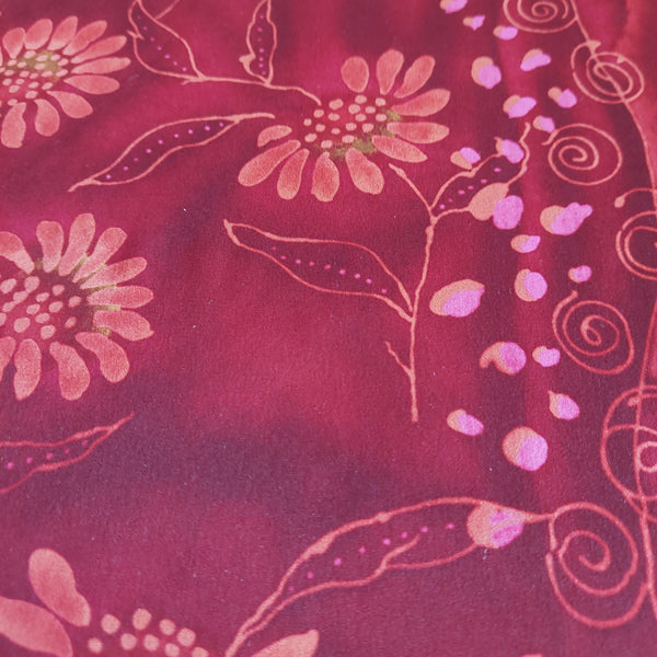 Wine Floral Polyester LAST REMNANT 200cm x 110cm