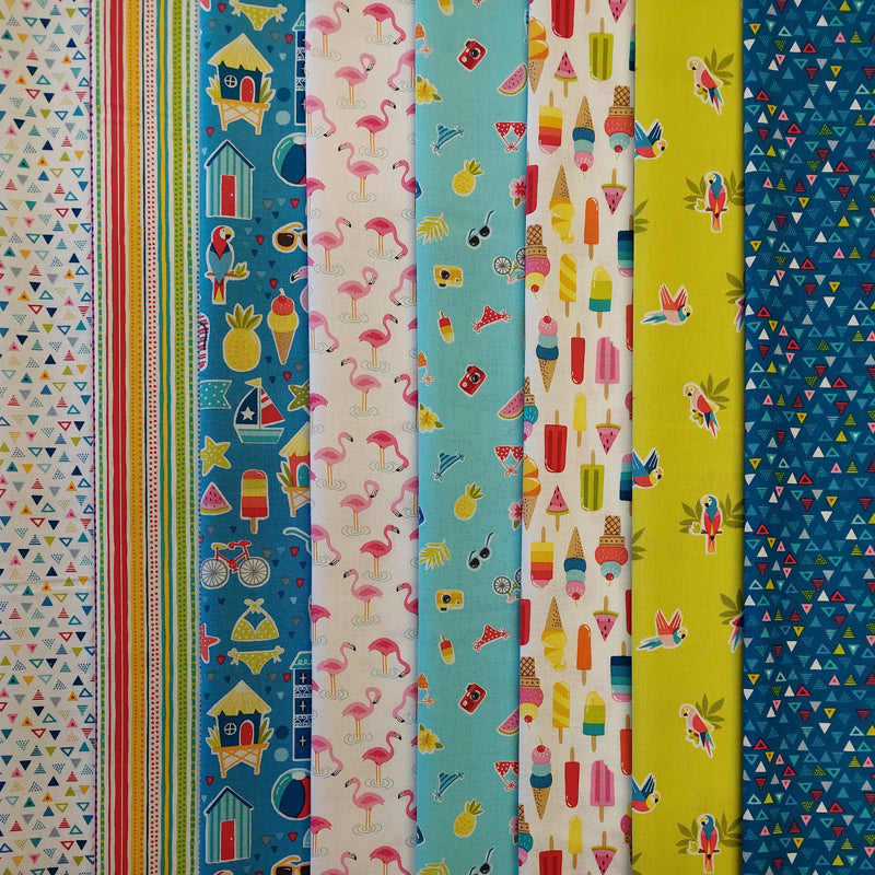 Pool Party by Makower UK 8 Fat Quarter Pack