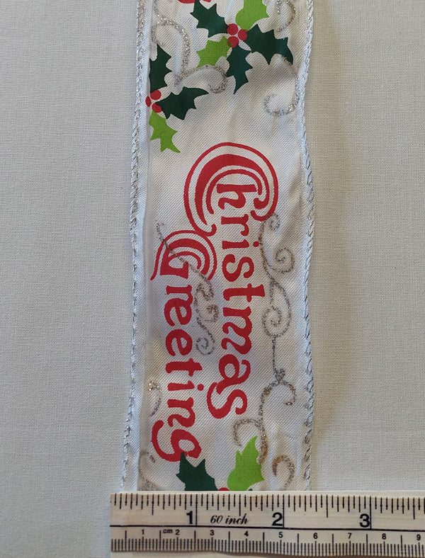 Christmas Greetings on White Wired Edge