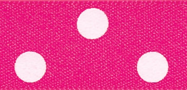 Polka Dot Ribbon Bright Pink - The Fabric Bee