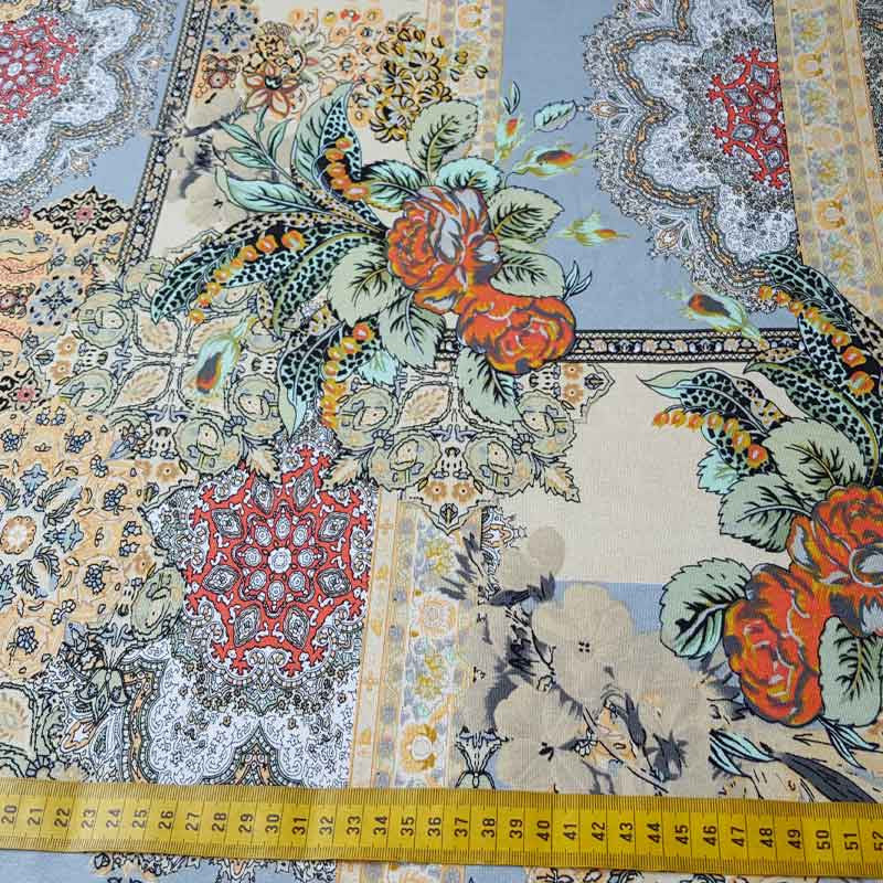 Jersey Fabric Abstract Floral 2064 N35 - The Fabric Bee