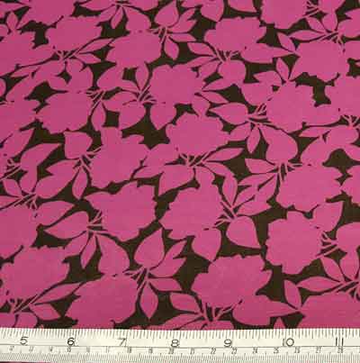 Polyester Chiffon 277104 Fuchsia/Black - The Fabric Bee
