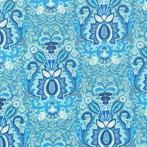 Cotton Poplin Blue floral 37114 - The Fabric Bee