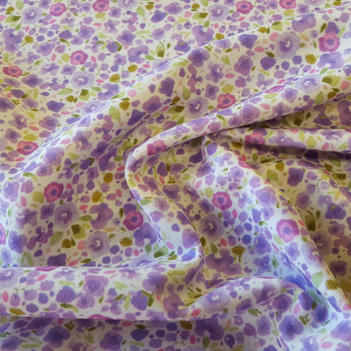 Cotton Lawn Lilac Floral - The Fabric Bee