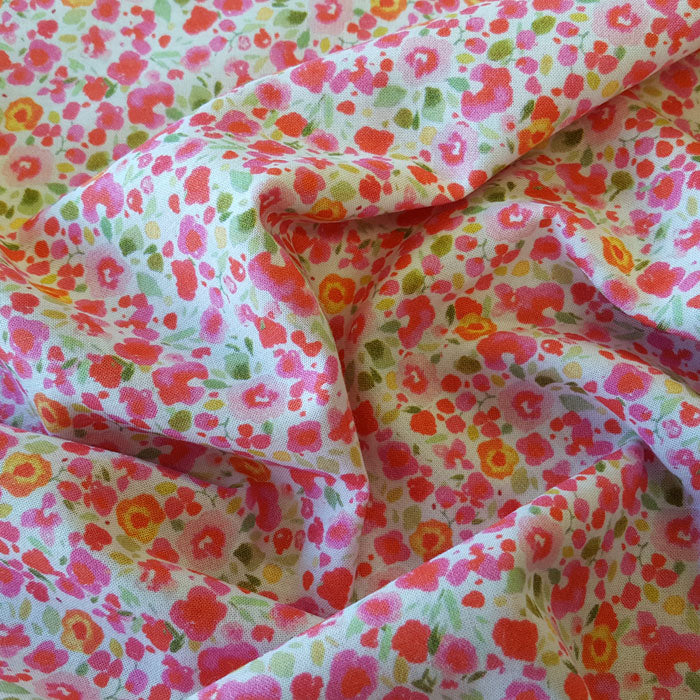 Cotton Lawn Pink Ditsy Floral - The Fabric Bee