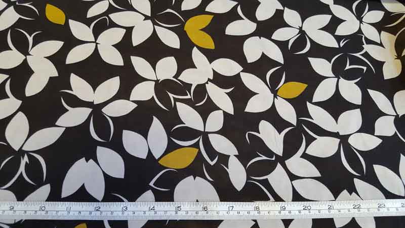 Polyester Floral Chiffon 4848 Lime/Black - The Fabric Bee