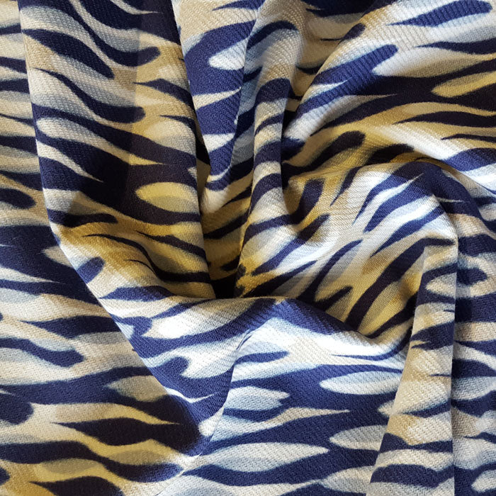Heavy Cotton Canvas Navy/Beige/White Abstract Design - The Fabric Bee